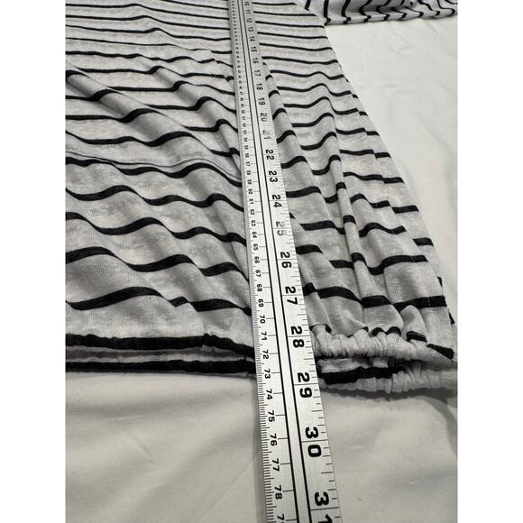 Kona Sol Stripe Swim Cover Up Hoodie Size S White Raglan Kangaroo Pocket Tie Hem - Picture 7 of 8